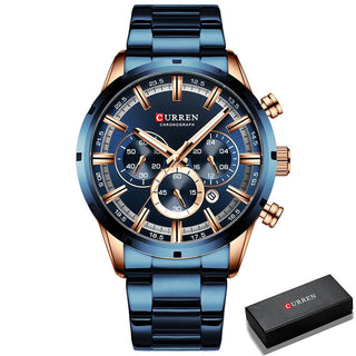 CURREN Men Watch Top Brand Luxury Sports Quartz Mens Watches Full Steel Waterproof Chronograph Wristwatch Men Relogio Masculino ALODIA STORE