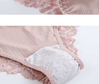 3 Pcs Cotton Panties Sexy Panty Briefs Lace Panties Women Underwear Lingerie Panties for Female Ladies Floral Pantys Underpants ALODIA STORE