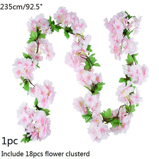 Wisteria Artificial Flower Vine Ivy Leaf Garland Silk Rose Flowers Rattan String Vine Wedding Arch Flower Home Garden Decoration ALODIA STORE