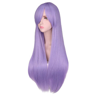QQXCAIW Long Straight Cosplay Wig Black Purple Pink Blue Sliver Gray Blonde White Orange Brown Synthetic Hair Wigs ALODIA STORE