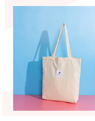 MABULA High Quality Casual Corduroy Tote Bag Environmental Soft  Shopping Bags Autumn Foldable Storage Grocery Handbag for Women ALODIA STORE