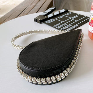 Luxury Colored Diamond Half Moon Women Purses and Handbags Evening Bag Serpentine Designer Party Clutch Bag Chic Wedding Bag ALODIA STORE