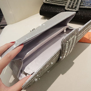 Black Clutch Purse and Handbag with Rhinestone Women ALODIA STORE