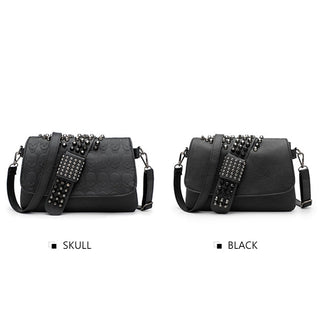 DAEYOTEN Skull Rivets Shoulder Bag Female Black ALODIA STORE