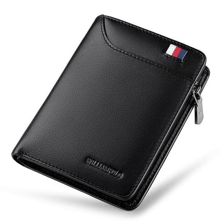 WILLIAMPOLO Coin Purses Genuine Leather Men Wallet With Card Holder Short Purse Zipper Wallets Casual Standard Wallets PL293 ALODIA STORE