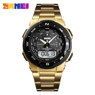 SKMEI Watch Men's Watch Fashion Sport Watches Stainless Steel Strap Mens Watches Stopwatch Chronograph Waterproof Wristwatch Men ALODIA STORE