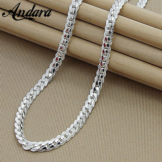 New Trendy Men's 6MM 60cm Snake Chain Necklace for Women Fashion 925 Jewelry Sterling Silver Necklace ALODIA STORE