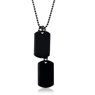 Vnox Stainless Steel Double Dog Tag Necklace for Men High Polished Pendant ID Men Jewelry 24" Chain Necklace ALODIA STORE