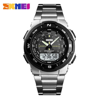 SKMEI Men Watch Fashion Quartz Sports Watches Stainless Steel Strap Men Watches Top Brand Luxury Business Waterproof Wrist Watch ALODIA STORE