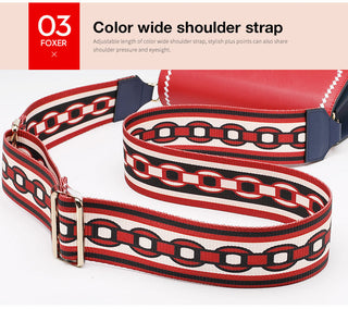 FOXER Brand Women Messenger Crossbody Bag Lady Colorful Panelled Flap Designer Shoulder Bag Small Split Leather Purse for Female ALODIA STORE