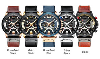 CURREN Casual Sport Watches for Men Top Brand Luxury Military Leather Wrist Watch Man Clock Fashion Chronograph Wristwatch ALODIA STORE