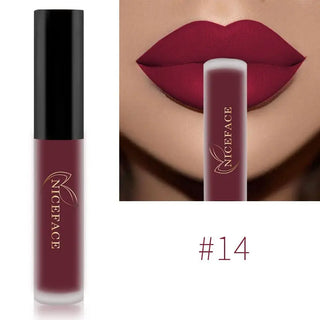 NICEFACE Lip Gloss Nude Matte Liquid Lipstick Lipgloss Waterproof Lip - Alodia Store