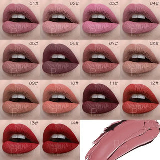 Pudaier Matte Lipstick Waterproof Lip Makeup 26 Colors Long Lasting Moisturizer Lip Tint Korean Black Velvet Nude Matte Lipstick - Alodia Store