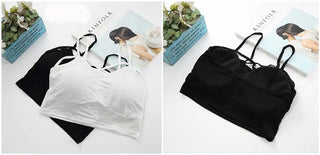 BIVIGAOS Summer New Modal Cotton Crossed Chest Top Crop Short Strappy Bra Cropped Feminino Sexy Crop Top Women Croptop Camisole ALODIA STORE