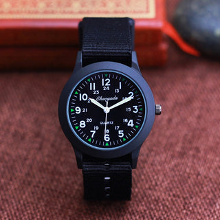 Chaoyada Children Boys Girls 24hours Canvas Luminous Pointer Quartz Wristwatches Kids Students Military Waterproof Watches Alodia Store