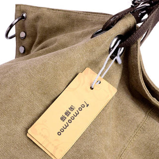 Women Canvas Messenger Bags Female Crossbody Bags Solid Shoulder Bag Fashion Casual Designer Female Handbag Large Capacity Tote ALODIA STORE