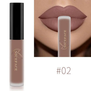 NICEFACE Lip Gloss Nude Matte Liquid Lipstick Lipgloss Waterproof Lip - Alodia Store
