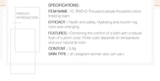 O.TWO.O Lip Balm Temperate Changing Lipstick Long Lasting Hygienic Moisturizing Lipstick Anti Aging Makeup Pink Lip Care ALODIA STORE