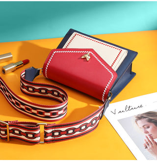 FOXER Brand Women Messenger Crossbody Bag Lady Colorful Panelled Flap Designer Shoulder Bag Small Split Leather Purse for Female ALODIA STORE