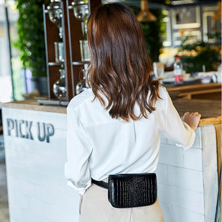 Fashion Women Luxury Leather Alligator Waist bag ALODIA STORE