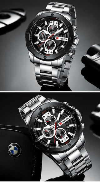 CURREN Men Watch Top Brand Stainless Steel Mens Watches Chronograph Quartz Watch Men Sports Clock Relogio Masculino Reloj Hombr ALODIA STORE