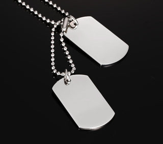 Vnox Stainless Steel Double Dog Tag Necklace for Men High Polished Pendant ID Men Jewelry 24" Chain Necklace ALODIA STORE