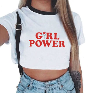 Summer fashion Harajuku Sexy tank Crop Top White T Shirt Clothes Women Cute mouse printed Croptop Short sleeve ALODIA STORE