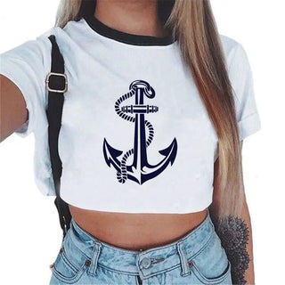 Summer fashion Harajuku Sexy tank Crop Top White T Shirt Clothes Women Cute mouse printed Croptop Short sleeve ALODIA STORE