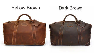 100% Genuine Crazy Horse Leather Men Travel Bags With Rivet Big HandBag For Male Cowhide Duffel Bag Mans Travelling Bag luxury ALODIA STORE