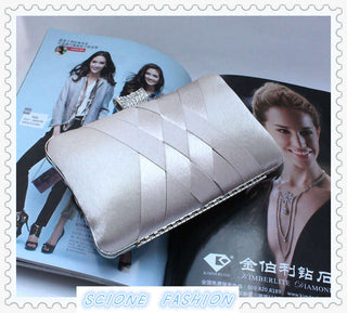 Women Clutch Bags Satin Bride Bag Purse Designer Gentle Evening Bags Party Handbag Wedding Clutch Wallet Shoulder Bag 7395 ALODIA STORE