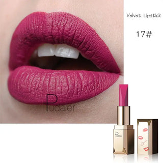 Pudaier Matte Lipstick Waterproof Lip Makeup 26 Colors Long Lasting Moisturizer Lip Tint Korean Black Velvet Nude Matte Lipstick - Alodia Store
