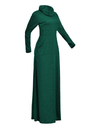 Women Warm Dress With Pocket Casual Solid Vintage Autumn Winter Maxi Dress Robe Bow Neck Long Elegant Dress Vestidos Female Body ALODIA STORE