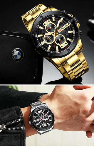 CURREN Men Watch Top Brand Stainless Steel Mens Watches Chronograph Quartz Watch Men Sports Clock Relogio Masculino Reloj Hombr ALODIA STORE
