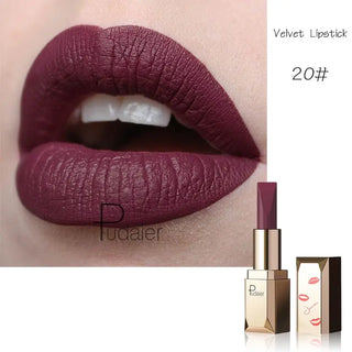 Pudaier Matte Lipstick Waterproof Lip Makeup 26 Colors Long Lasting Moisturizer Lip Tint Korean Black Velvet Nude Matte Lipstick - Alodia Store