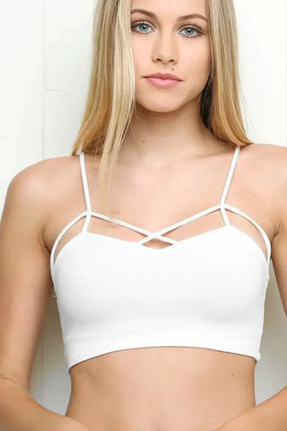 BIVIGAOS Summer New Modal Cotton Crossed Chest Top Crop Short Strappy Bra Cropped Feminino Sexy Crop Top Women Croptop Camisole ALODIA STORE
