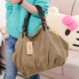 Women Canvas Messenger Bags Female Crossbody Bags Solid Shoulder Bag Fashion Casual Designer Female Handbag Large Capacity Tote ALODIA STORE