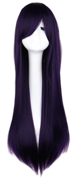 QQXCAIW Long Straight Cosplay Wig Black Purple Pink Blue Sliver Gray Blonde White Orange Brown Synthetic Hair Wigs ALODIA STORE