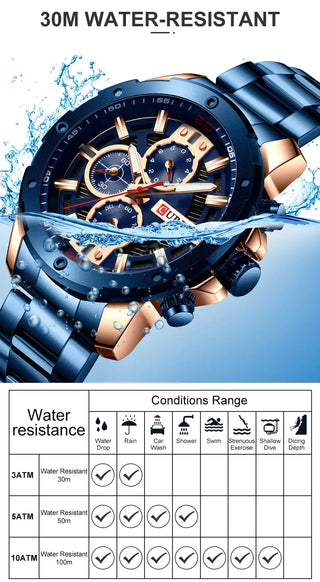 CURREN Men Watch Top Brand Stainless Steel Mens Watches Chronograph Quartz Watch Men Sports Clock Relogio Masculino Reloj Hombr ALODIA STORE