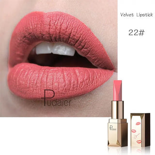 Pudaier Matte Lipstick Waterproof Lip Makeup 26 Colors Long Lasting Moisturizer Lip Tint Korean Black Velvet Nude Matte Lipstick - Alodia Store