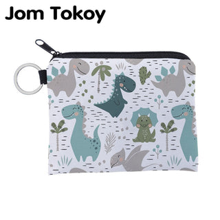 Cute dinosa printing waterproof Purse Card Key Pouch Small Zipper Coin Purse Card ALODIA STORE