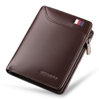 WILLIAMPOLO Coin Purses Genuine Leather Men Wallet With Card Holder Short Purse Zipper Wallets Casual Standard Wallets PL293 ALODIA STORE