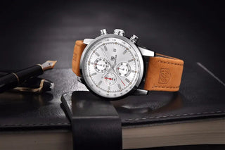 BENYAR Brand Sport Men Watch Top Brand Luxury Male Leather Waterproof Chronograph Quartz Military Wrist Watch Men Clock saat ALODIA STORE