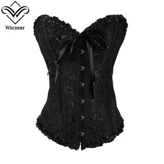 Gothic Corset Corselette Women's Corsets Steampunk Plus Size Overbust Corsage White Bodice Tops Sexy Lace Up Bustier S-6XL ALODIA STORE
