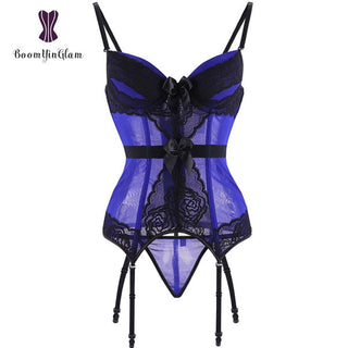 Body de talla grande de encaje para mujer, corsé sin espalda con tirantes y lazo, 944 ALODIA STORE