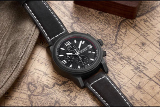 MEGIR Fashion Sport Watch Men Luxury Brand Men Quartz Watches Chronogragph Clock Leather Band Army Military Wrist Watch 2026 ALODIA STORE