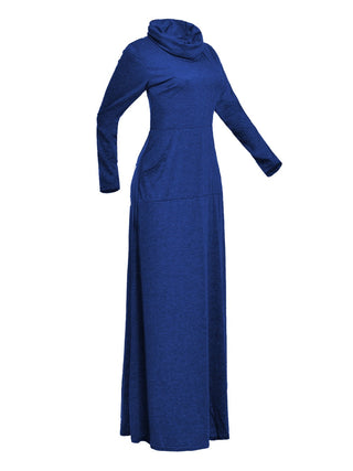 Women Warm Dress With Pocket Casual Solid Vintage Autumn Winter Maxi Dress Robe Bow Neck Long Elegant Dress Vestidos Female Body ALODIA STORE