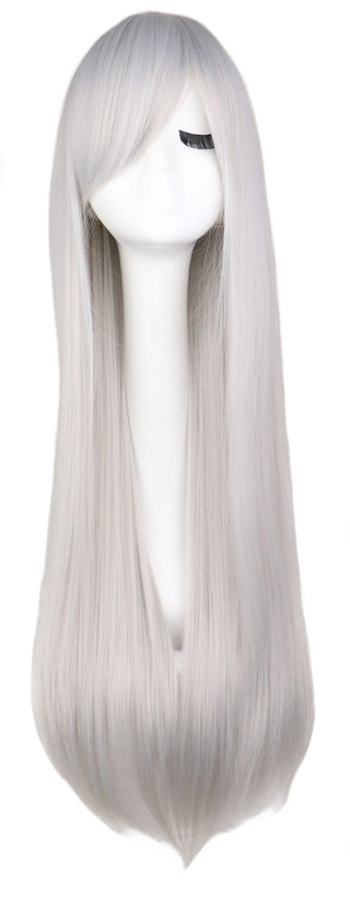 QQXCAIW Long Straight Cosplay Wig Black Purple Pink Blue Sliver Gray Blonde White Orange Brown Synthetic Hair Wigs ALODIA STORE