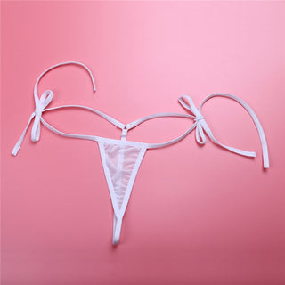Women Lingerie Set Women's Sheer Extreme Bikini Halterneck Top and Tie Sides Micro Thong Sexy Holiday Summer Beach Bra Sets ALODIA STORE