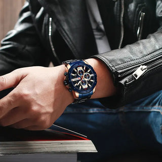 CURREN Men Watch Top Brand Stainless Steel Mens Watches Chronograph Quartz Watch Men Sports Clock Relogio Masculino Reloj Hombr ALODIA STORE