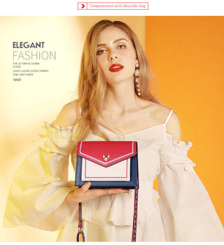 FOXER Brand Women Messenger Crossbody Bag Lady Colorful Panelled Flap Designer Shoulder Bag Small Split Leather Purse for Female ALODIA STORE
